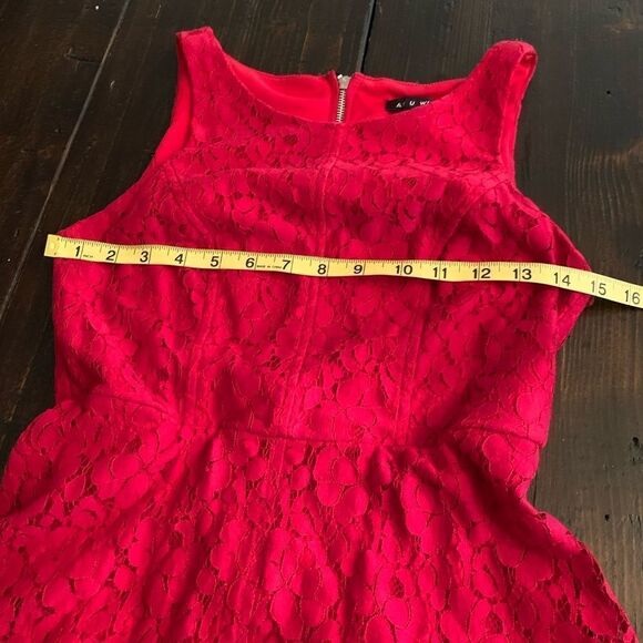 Ruby Red Mini Dress sleeveless Lace dress by ASU Wish - Picture 6 of 7